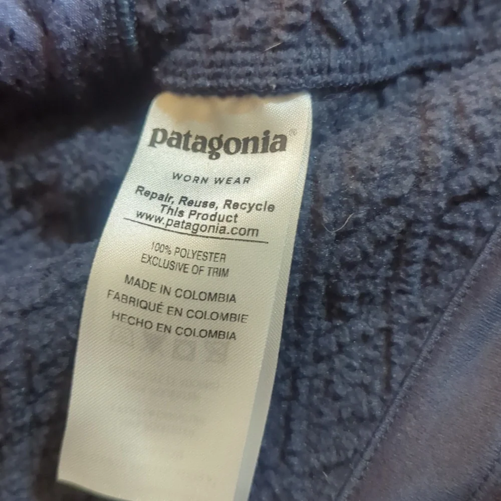Patagonia Diamond Capra Small Fleece Hoody Navy Blue Women’s EUC - Picture 10 of 11